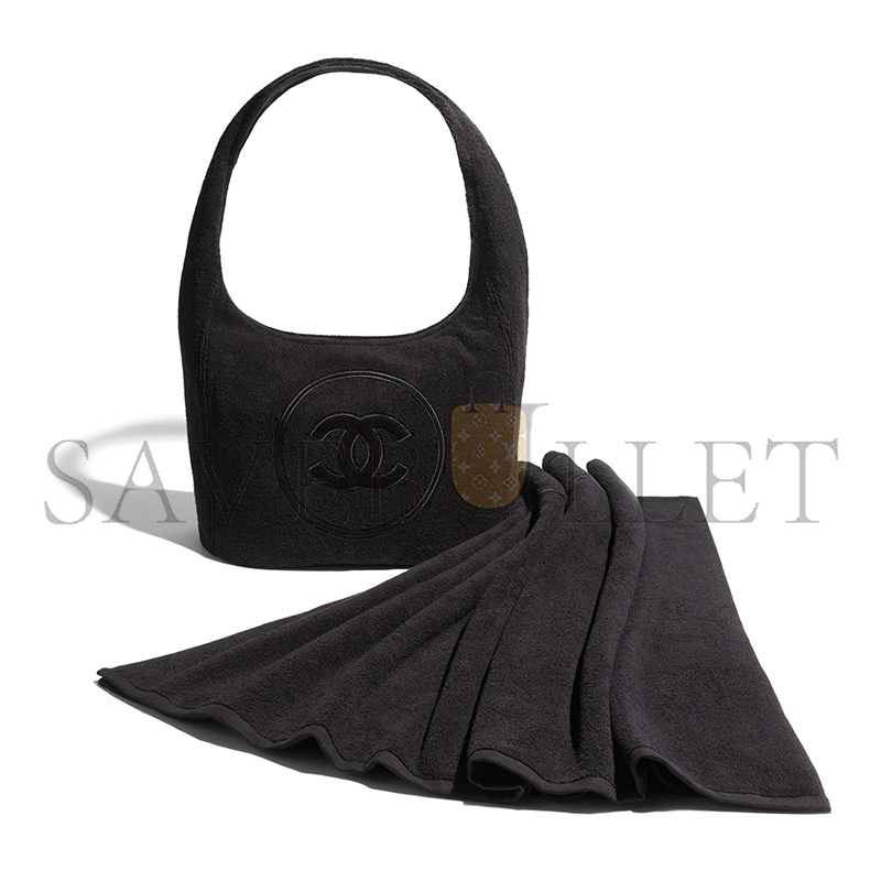 Ch*el coco beach 2025 collection beachwear set cotton black aaa938 (58*38*20cm)